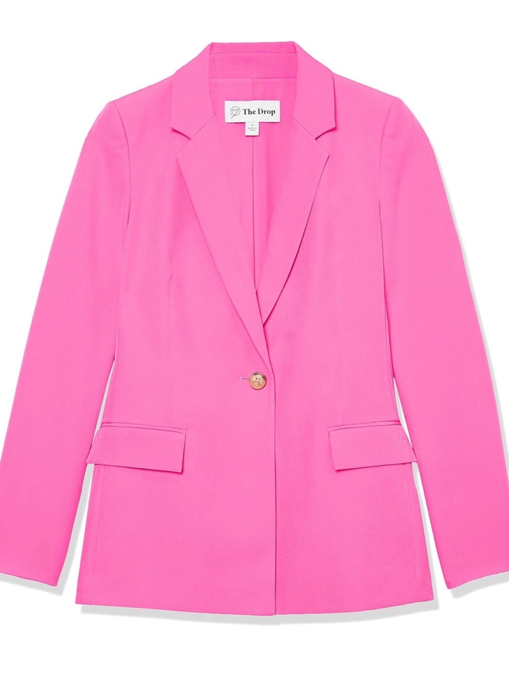 The Drop Blake Women's Rose Pink Single-Button Long Blazer Jacket size XXS - Picture 4 of 8